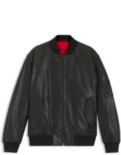 Patterned Leather Jacket In A Regular Fit