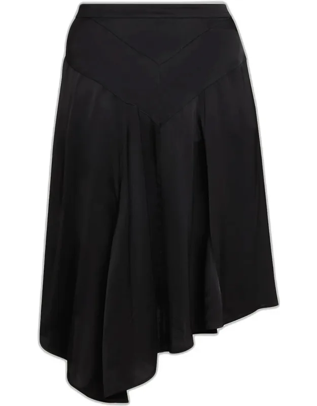 Flared Asymmetric Midi Skirt