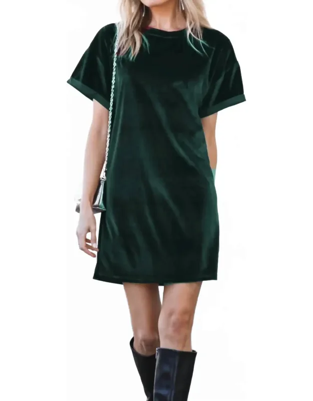 Velvet Casual Shirt Dress