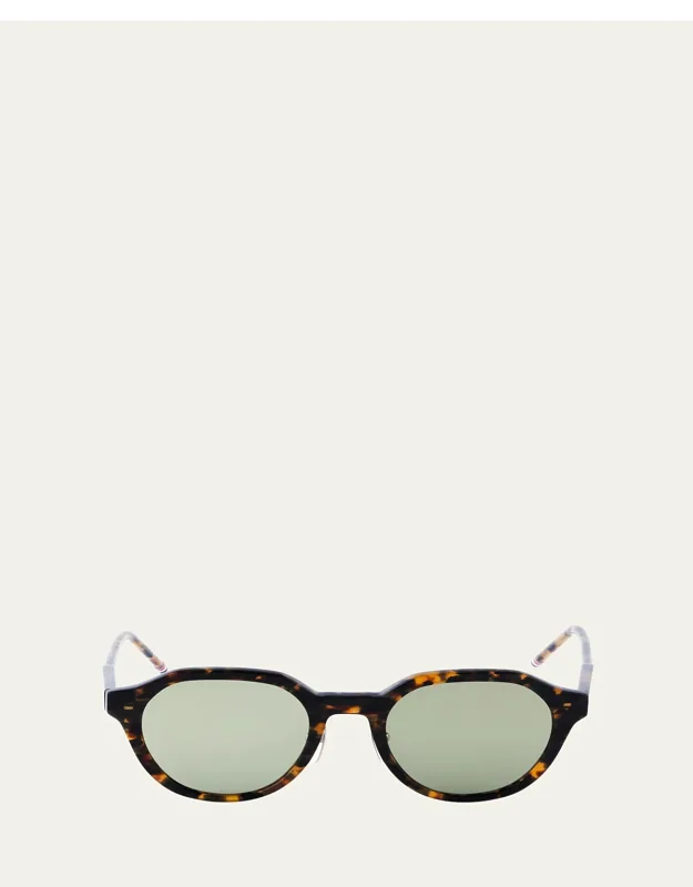 Acetate And Titanium Oval Sunglasses