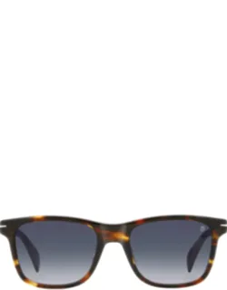 Eyewear By David Beckham Sunglasses Havana Blue Shaded Rectangle Acetate
