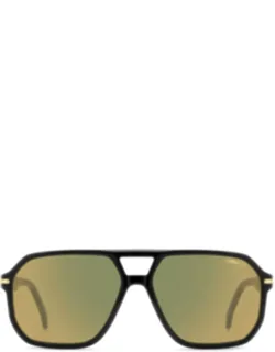 Sunglasses Black Yellow Mirrored Square Acetate
