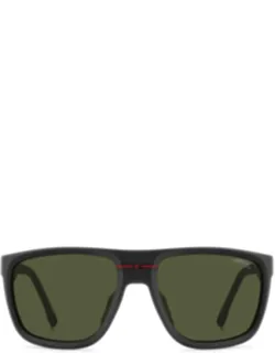 Sunglasses Black Matte Green Rectangle Acetate 60 Mm Lens Width, 18 Mm Bridge Length