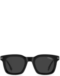 Carrera Sunglasses Black Dark Gray Rectangle Acetate 48 Mm Lens Width, 23 Mm Bridge Length, 150 Mm Rod Length