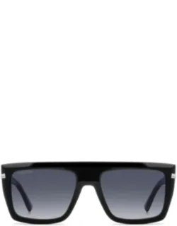 Dsquared2 Sunglasses Black Blue Shaded Rectangle Acetate