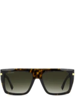 Dsquared2 Havana Shaded Rectangle Acetate 56mm Lens Width, 18mm Bridge Length