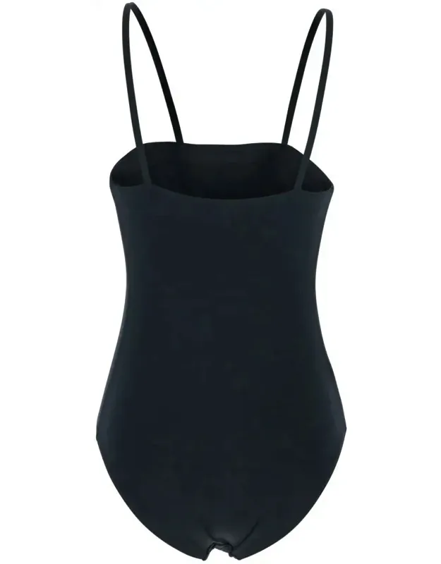 Aquarelle Swimsuit With Squared Neckline And Spaghetti Straps In Tech Fabric Stretch