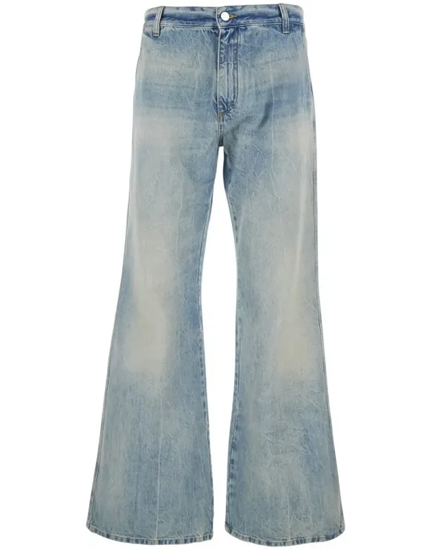 Jeans With Logo Patch Applied On The Back In Cotton