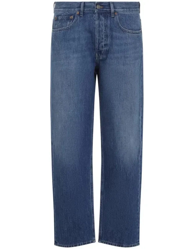 Jeans With Belt Loops And Straight Leg
