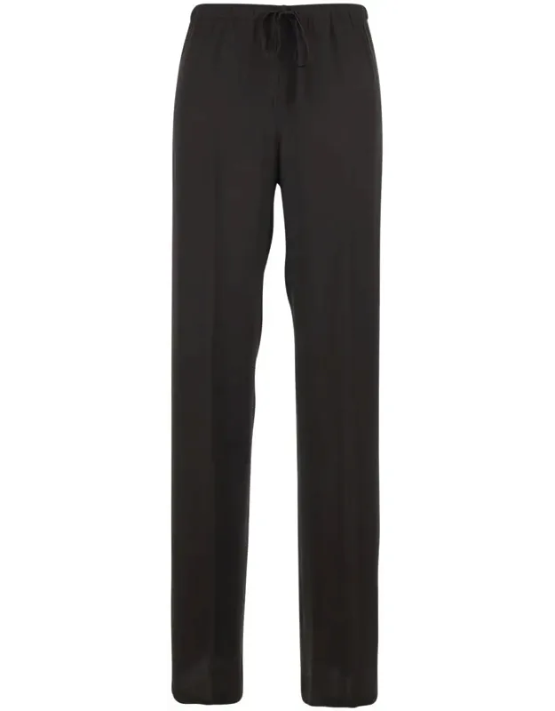 Pants With Elastic Drawstring Waist In Silk Blend