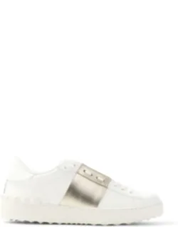 Sneakers With Platinum Signature Logo And Tonal Rubbed Studded Details