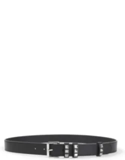 _valentino Garavani Belt With Silver-tone Buckle And Studded Details_