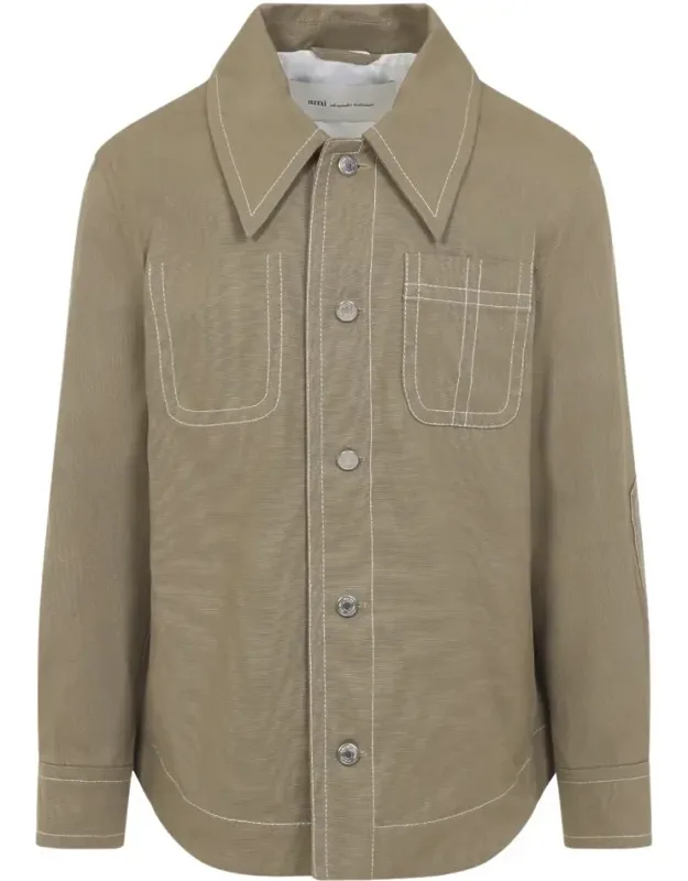 Jacket With Pointed Collar And Buttoned Cuffs