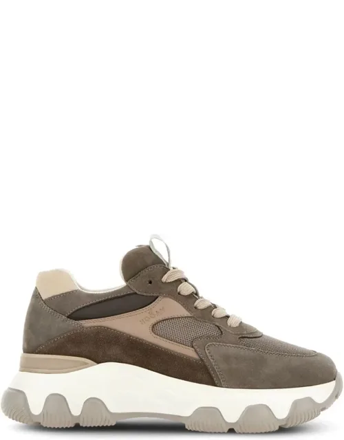 Flat Shoes With Panelled Design And Chunky Rubber Sole