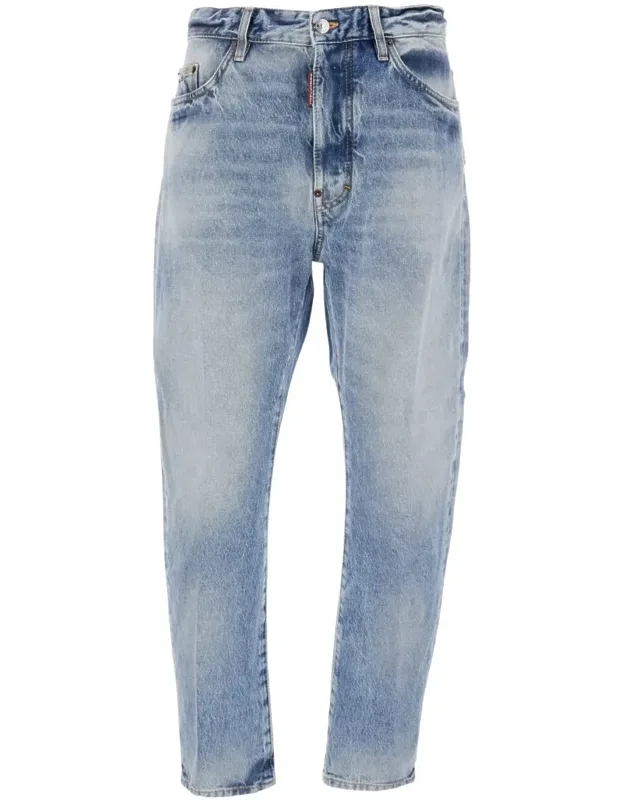 Bro Jeans With Logo Patch On The Rear And Faded Design In Denim