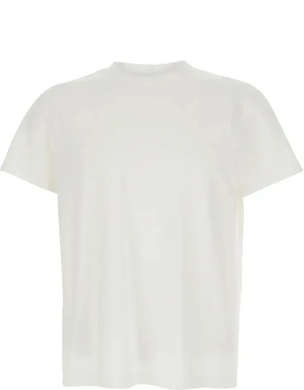Crew Neck T-shirt With Tone On Tone Stitching In Cotton