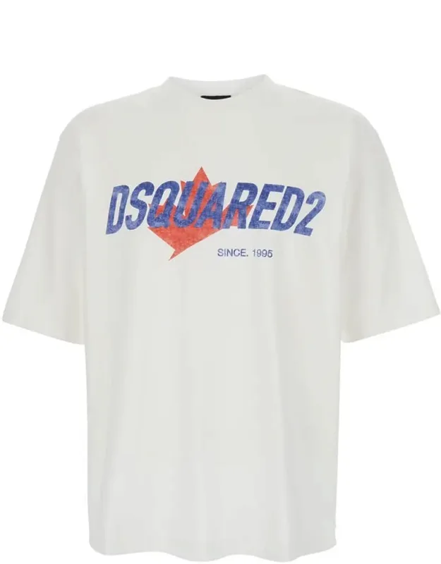 T-shirt With Logo Print On The Front In Cotton