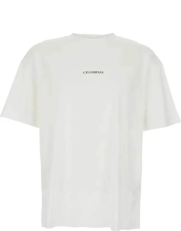 Crewneck T-shirt With Logo Detail On The Front And Rear In Cotton