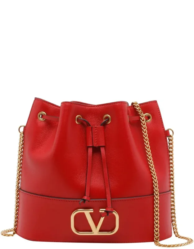 Bucket Bag With Chain Shoulder Strap And Coulisse Closure