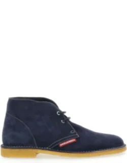 Oxford Shoes With Logo Patch And Contrasting Stitching In Suede