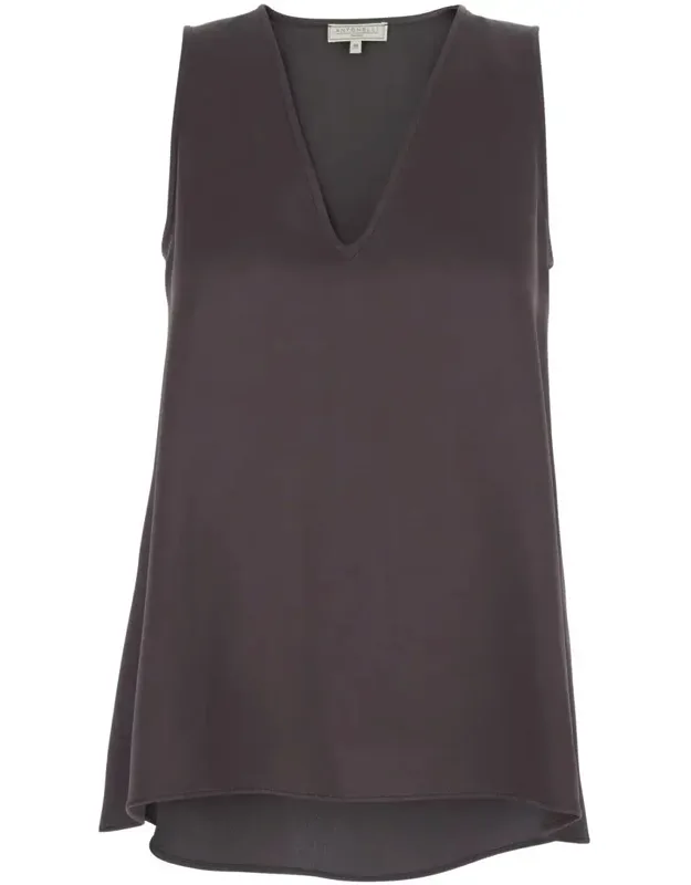 Angelica Sleeveless Top With V Neck In Viscose Blend