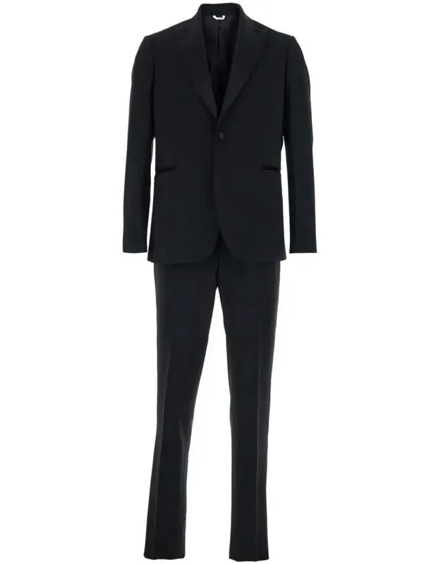Single-breasted Suit With Peak Revers In Fabric
