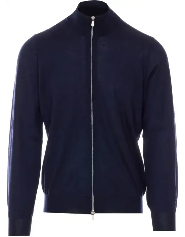 Cardigan With Frontal Zip Closure, Long Sleeves, Pockets