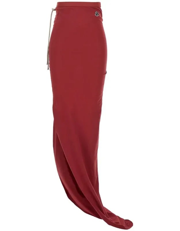Asymmetric Cotton Skirt With Logo Patch