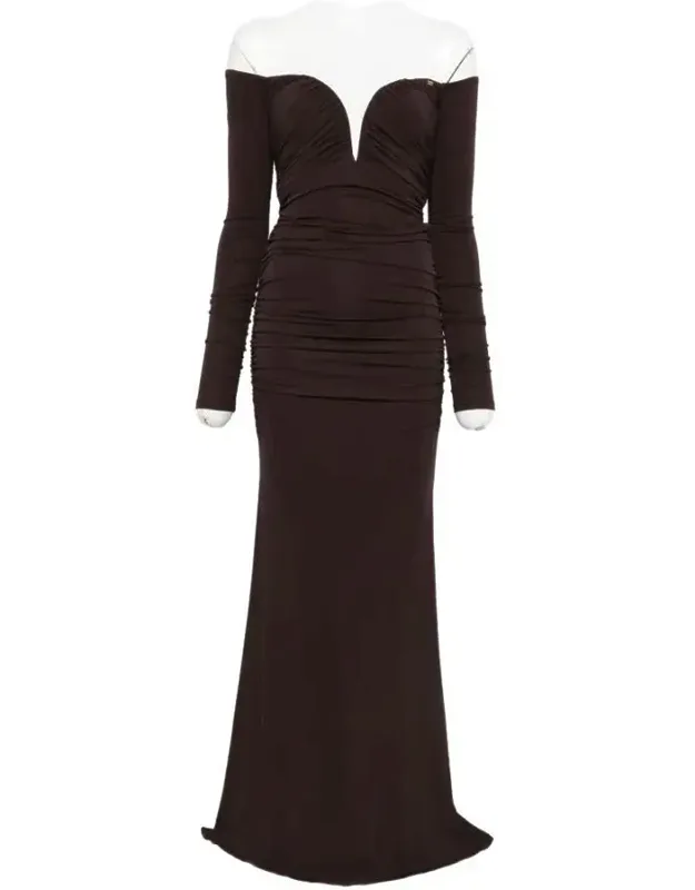 Dress With V-neck And Gathered Detailing