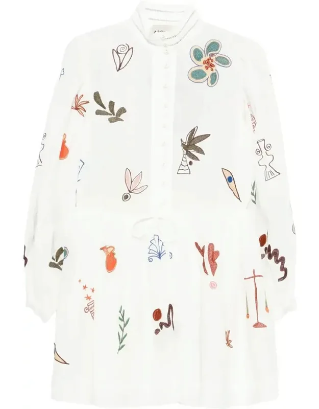 Embroidered Mini Dress