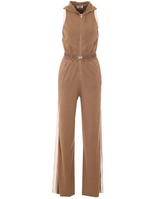Trousers With Frontal Zip Closure And Elasticized Fit