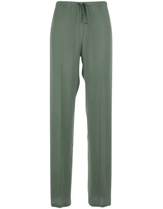 Pants With Elastic Drawstring Waist In Silk Blend
