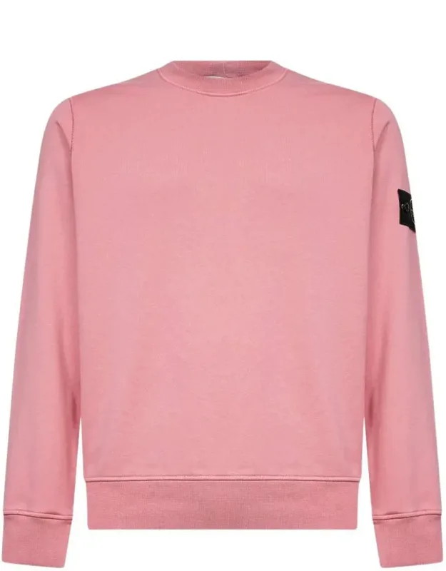 Cotton Crew Neck Sweatshirt With Logo Patch