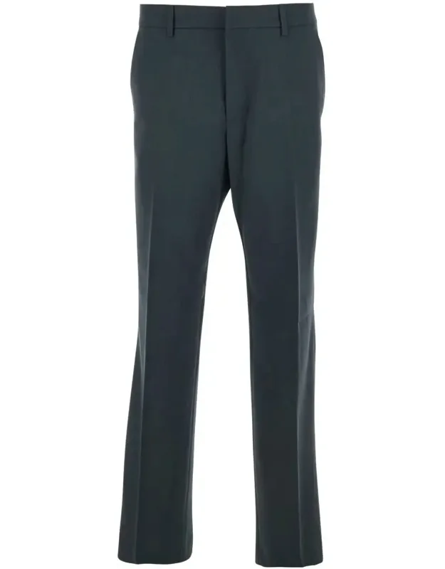 Pants With Belt Loops And Front Concealed Closure In Wool