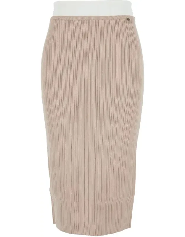 M-zinia Skirt With Contrasting Waist And Logo Plaque On The Front In Viscose Blend