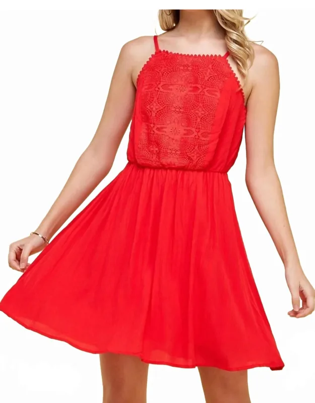 Strappy Lace Bodice Dress