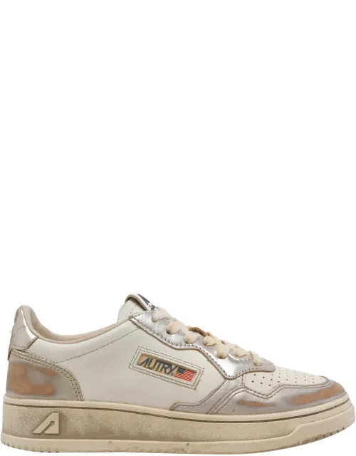 Sneakers Round Toe Leather Upper