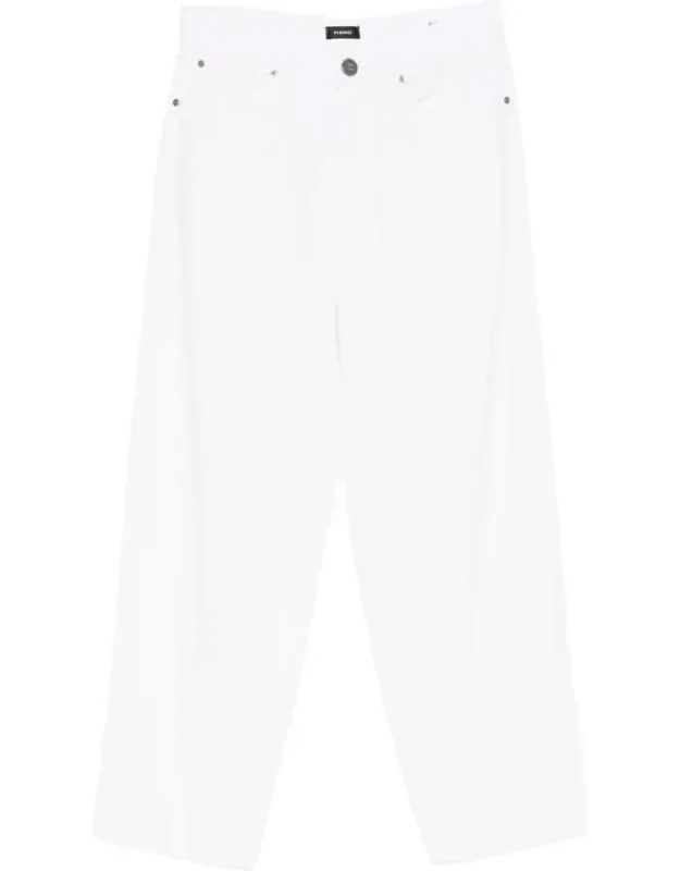 Jeans With Rivet Detail And Logo Patch