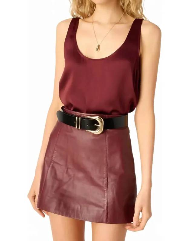 Genuine Leather Mini Skirt