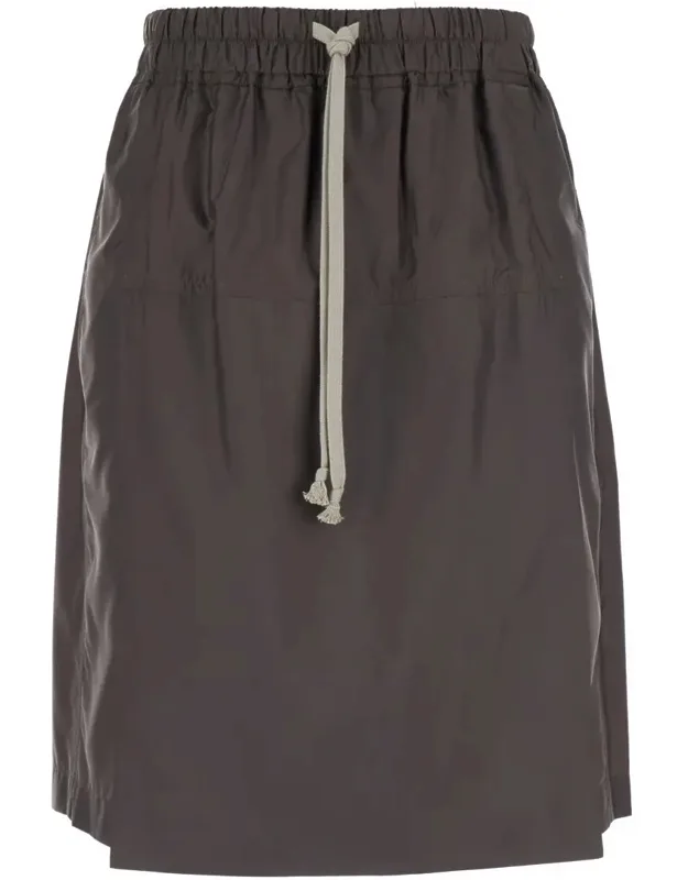 Midi Skirt With Logo Patch In Tech Fabric