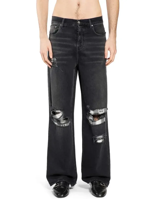 Flannel Repair Baggy Jeans