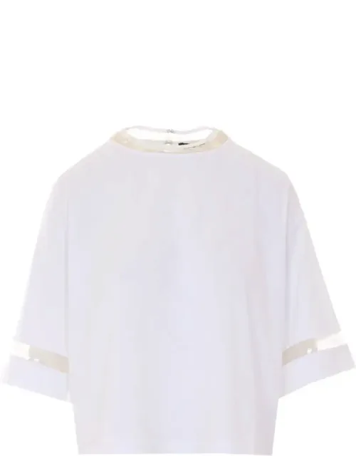 T-shirt And Polos, Crewneck, Hook Closure, All Over Sequins Details