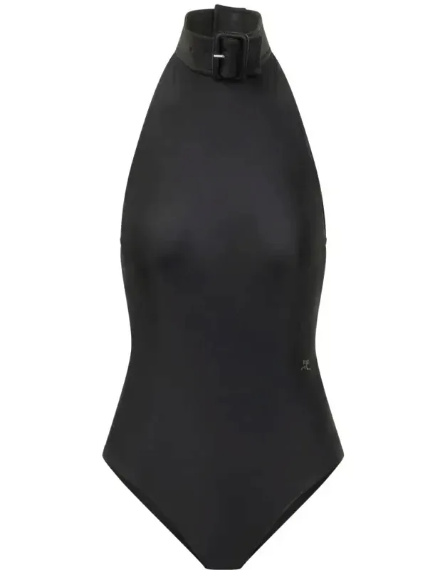 Halter One Piece Swimsuit With Buckle