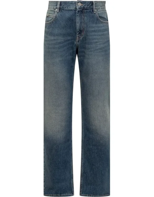Jeans Straight Fit Button And Zipper Closure