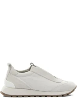 Canvas And Suede Sneakers With Precious Detail