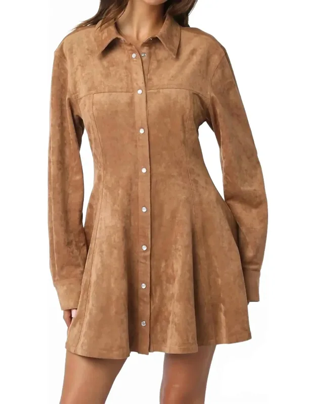 Kira Suede Button Down Dress
