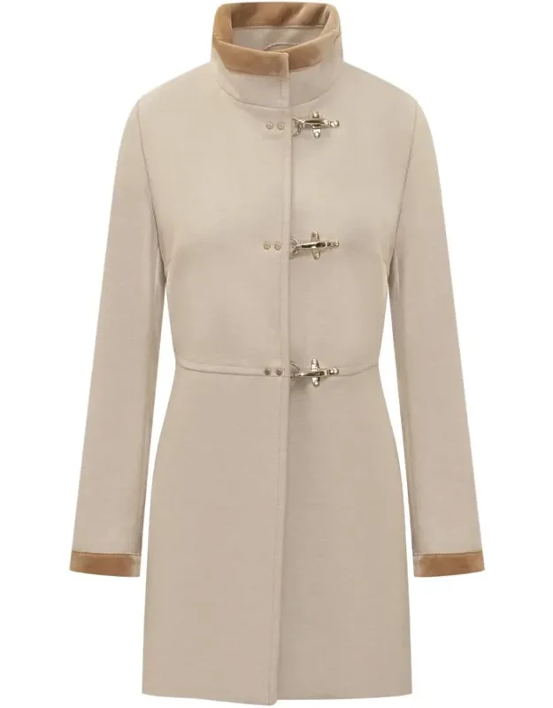 Coat With Iconic Hooks And Velvet Details