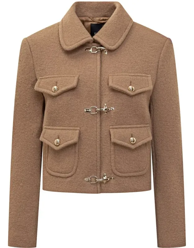 Jacket With Wool And Iconic Metal Hooks