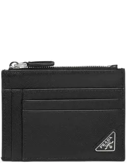 Saffiano Leather Card Holder With Zip