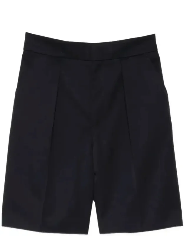 Elasticated Back Waistband Wool Blend Tailored Shorts
